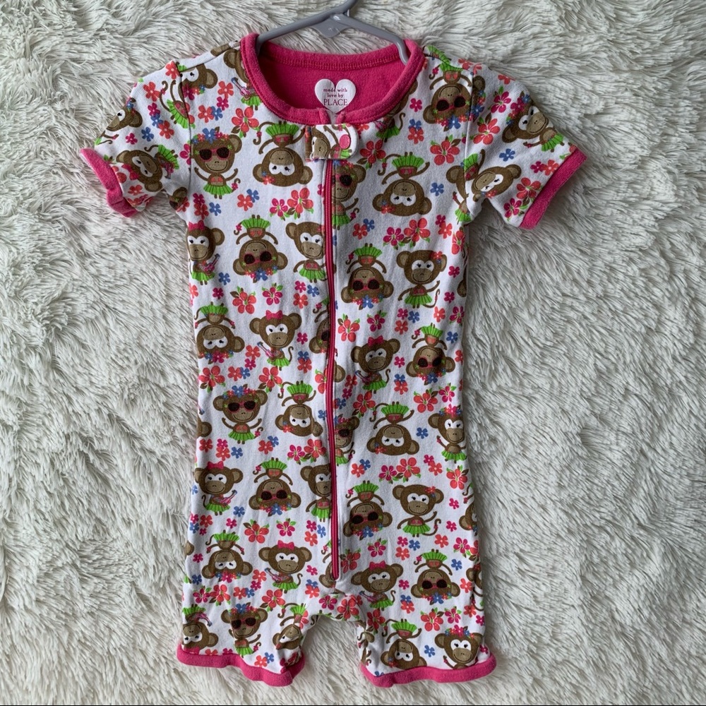 Children’s Place Summer Zip-Up Monkey Pajamas